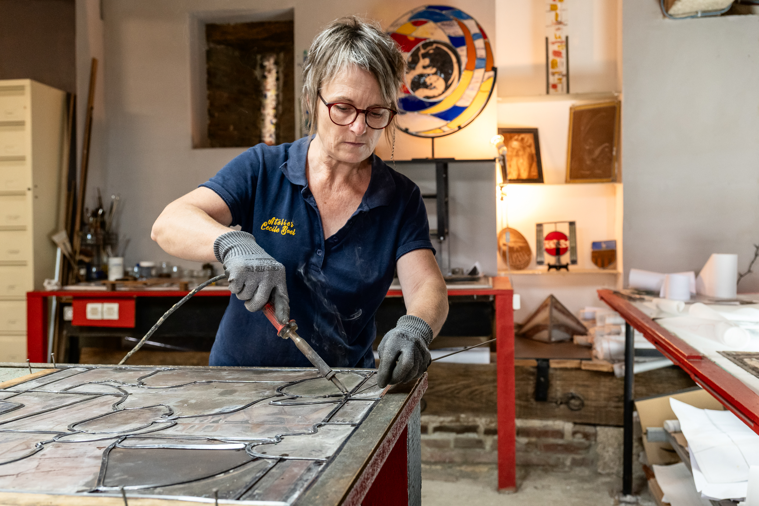 Reportage photo pour les magazines. Cécile Boël, Maître verrier