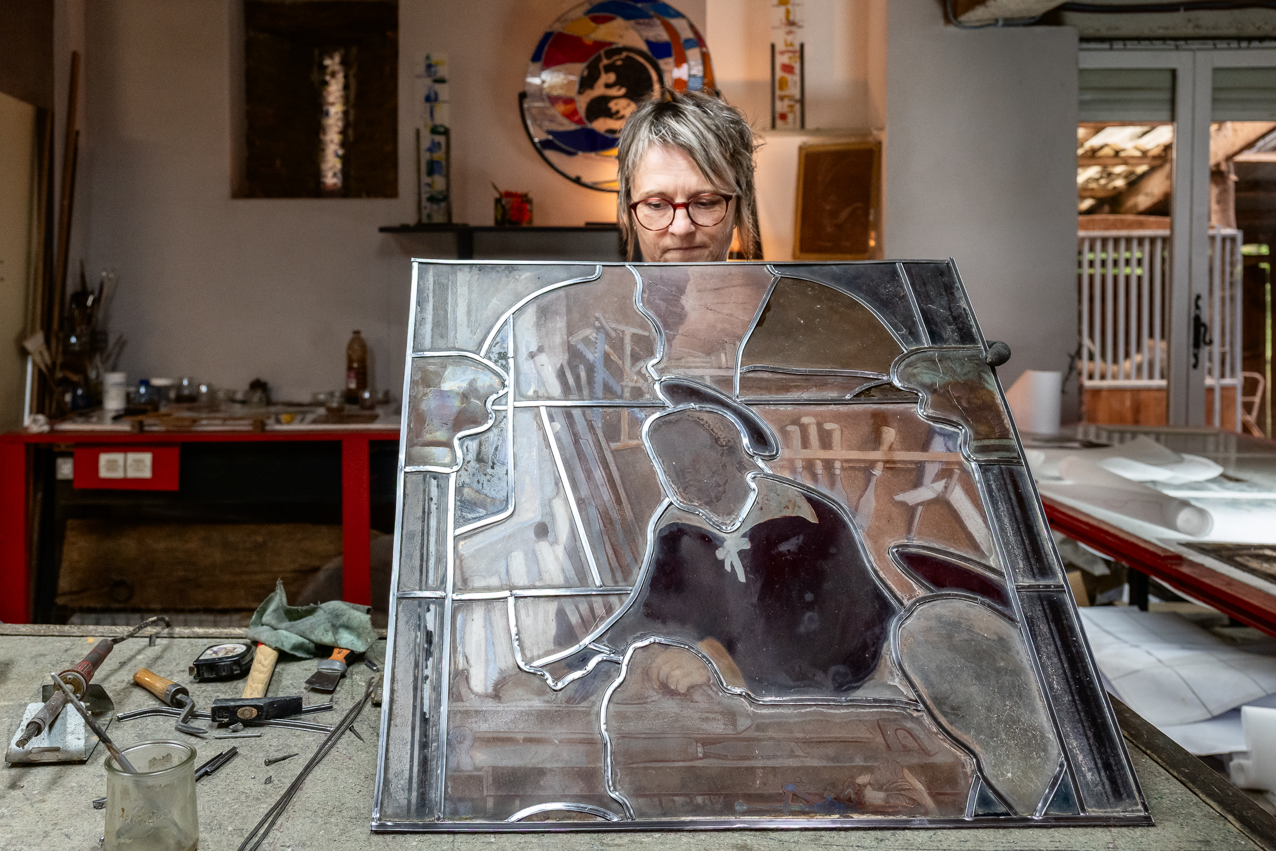 Reportage photo pour les magazines. Cécile Boël, Maître verrier