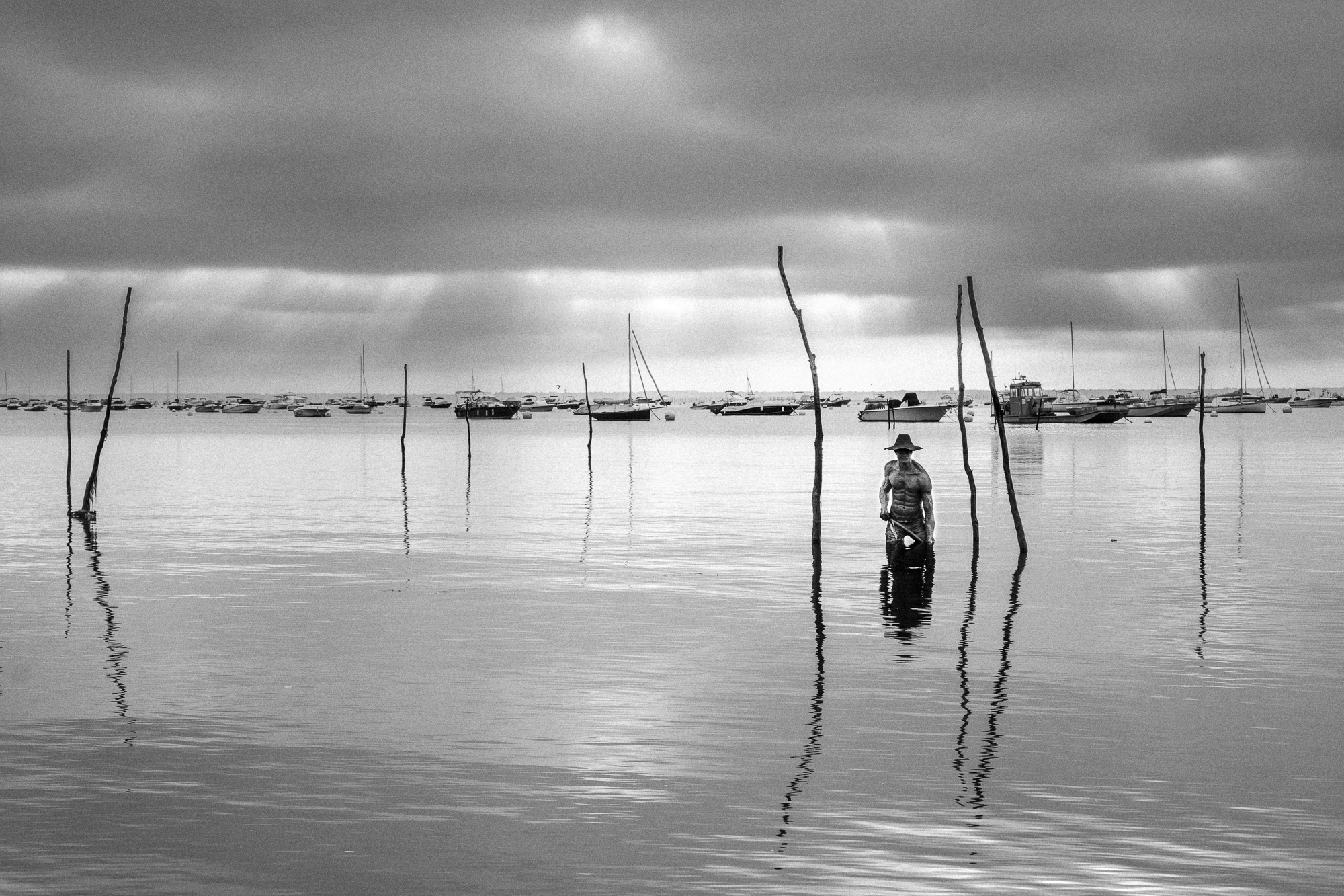 Le Canon, Cap Ferret. Photo Fine Art, Noir et blanc.