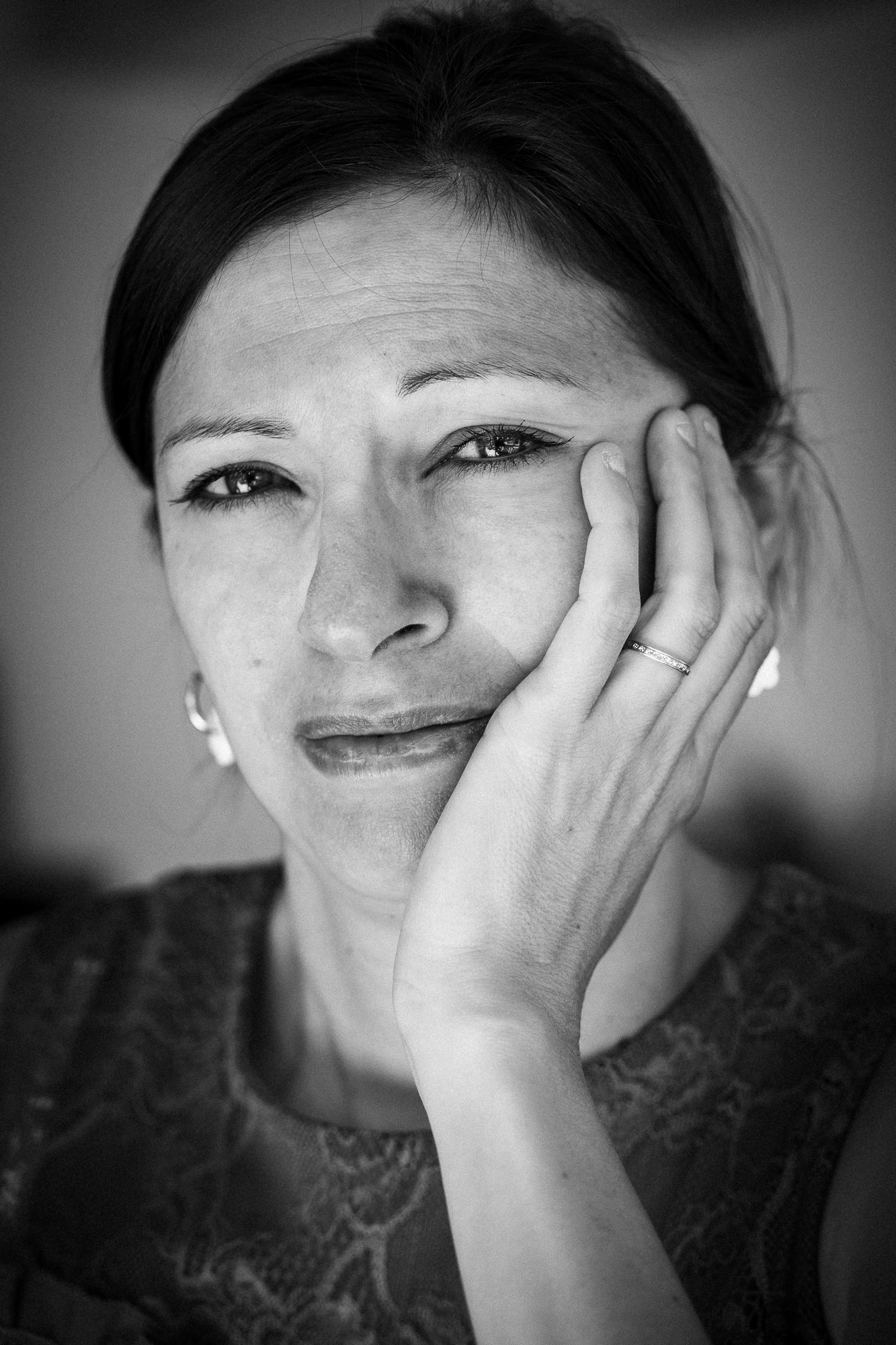 Portrait noir et blanc en lumière naturelle. Travail personnel